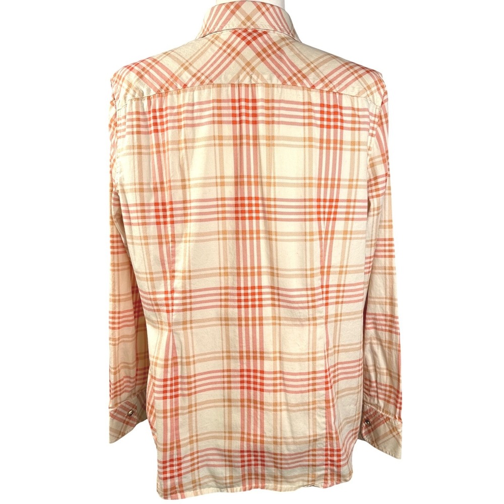 JONES NEW YORK Signature Plaid Shirt Women's Large L/G Button Front Cotton - Picture 4 of 10